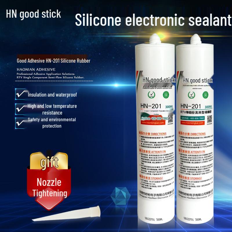 

Хороший клей Органический силиконовый герметик HN201: RTV Электронный герметик для заливки и склеивания чёрный