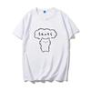 Unisex Tshirt Minimal Cat Graphic Tee Crew Neck Short Sleeve Japanese Style Line Art Kitten Print Soft Casual Daily Top