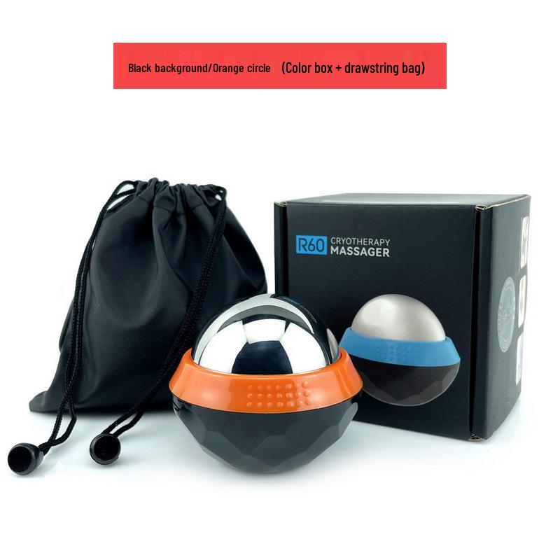 Stainless Steel Massage Roller: Handheld Cold & Hot Compress Ball for Muscle Relaxation and Fascia Relief.