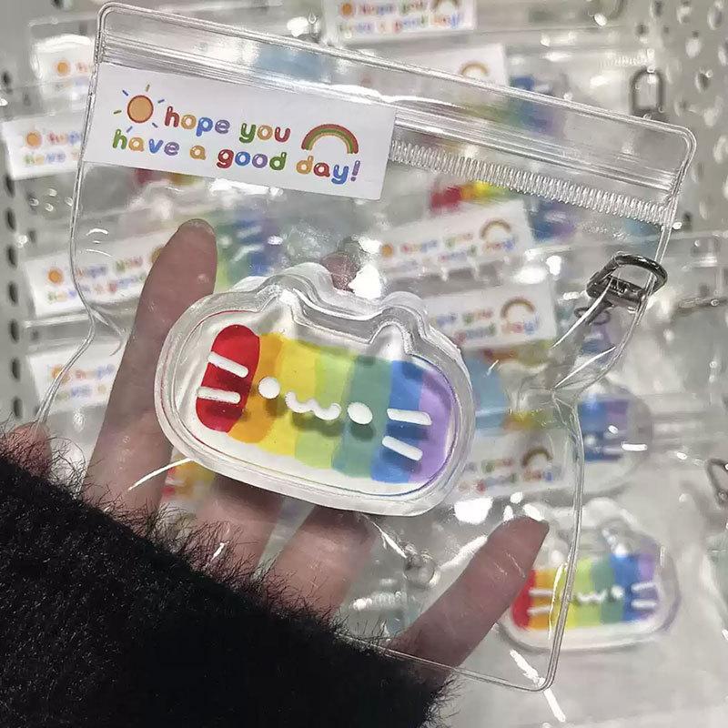 

1 Piece Cute Stress Relief Toys Rainbow Cat Head Cheese Squeeze Toy For Kids Students Adult School Office Decompression Prop