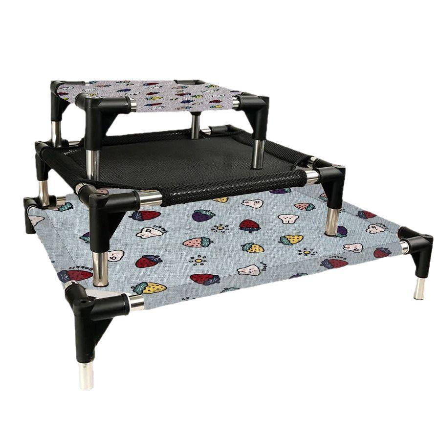 Universal Breathable Mesh Pet Bed with Detachable Stainless Steel Frame - Moisture-Proof for Cats and Dogs