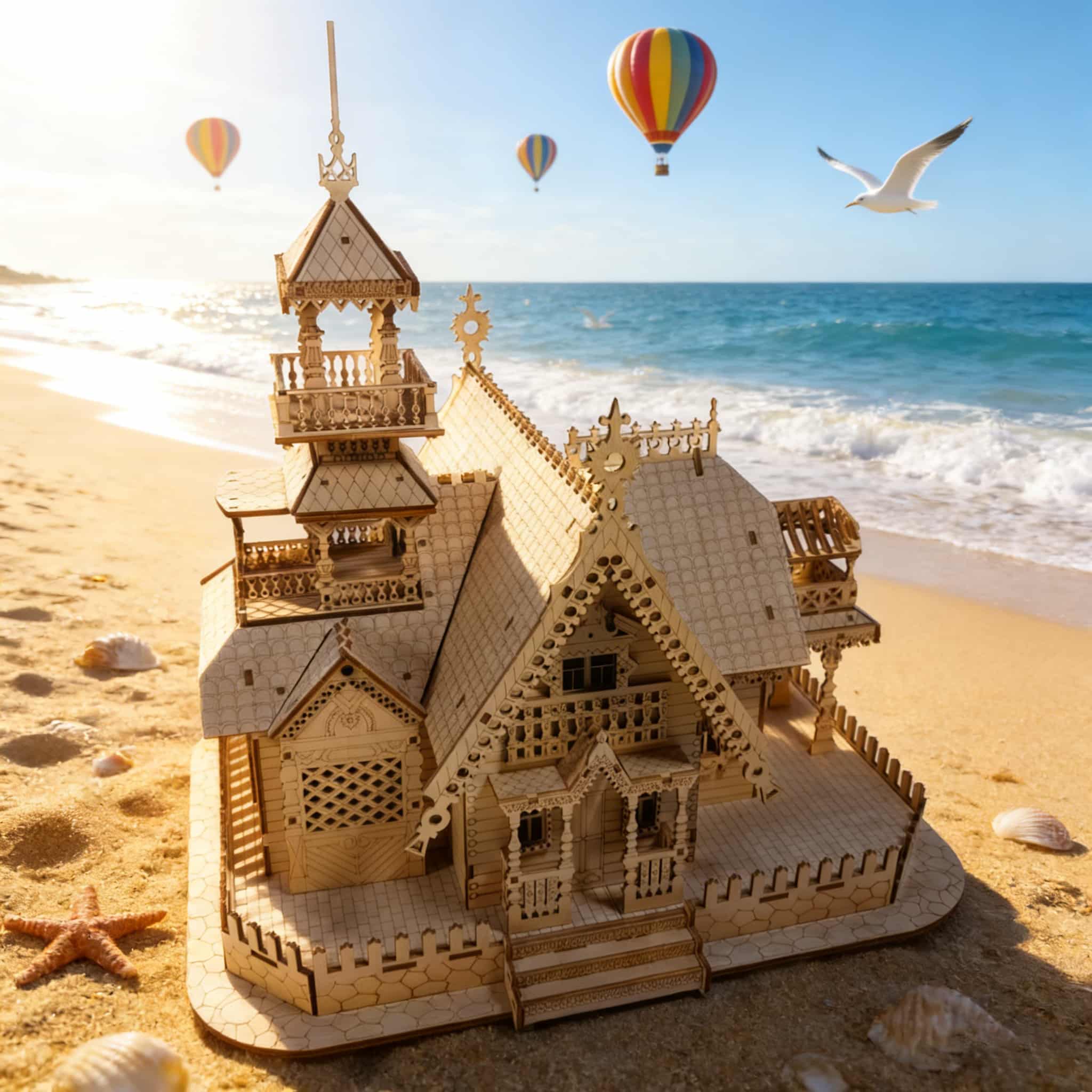 

3D Wooden Puzzle Villa Unique design perfect Ideal for any occasion Birthday Present Valentine s Present Ideal Present choice белый