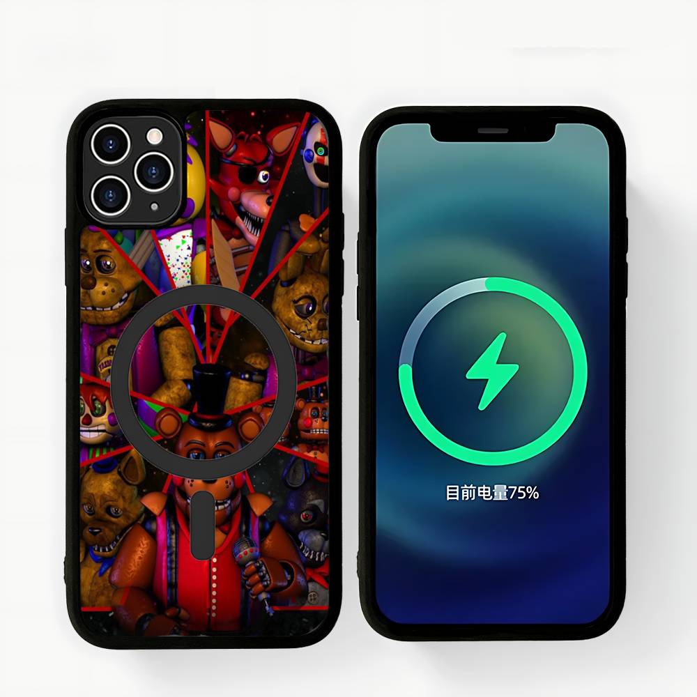 Amine Fnaf Five-nights-At-Freddys Magnetic Matte Phone Case For IPhone 16 17 15 14 13 12 11 For Magsafe Wireless Charge Cover
