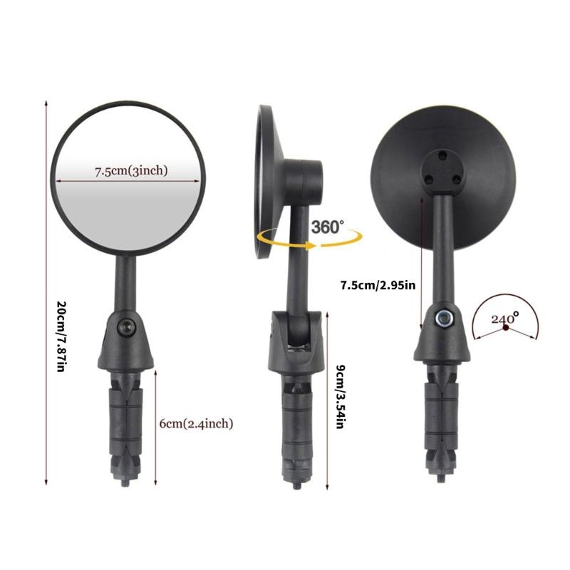 Universals Bike Handlebars Mirror with Shockproofed Folding and Wide Angles View for Mountain Bike