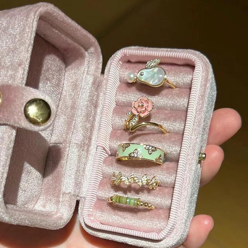 Schmetterling Emaille Bunter Ring für Frauen Verstellbares Offenes Design Einzigartiger und Schicker Schmuck