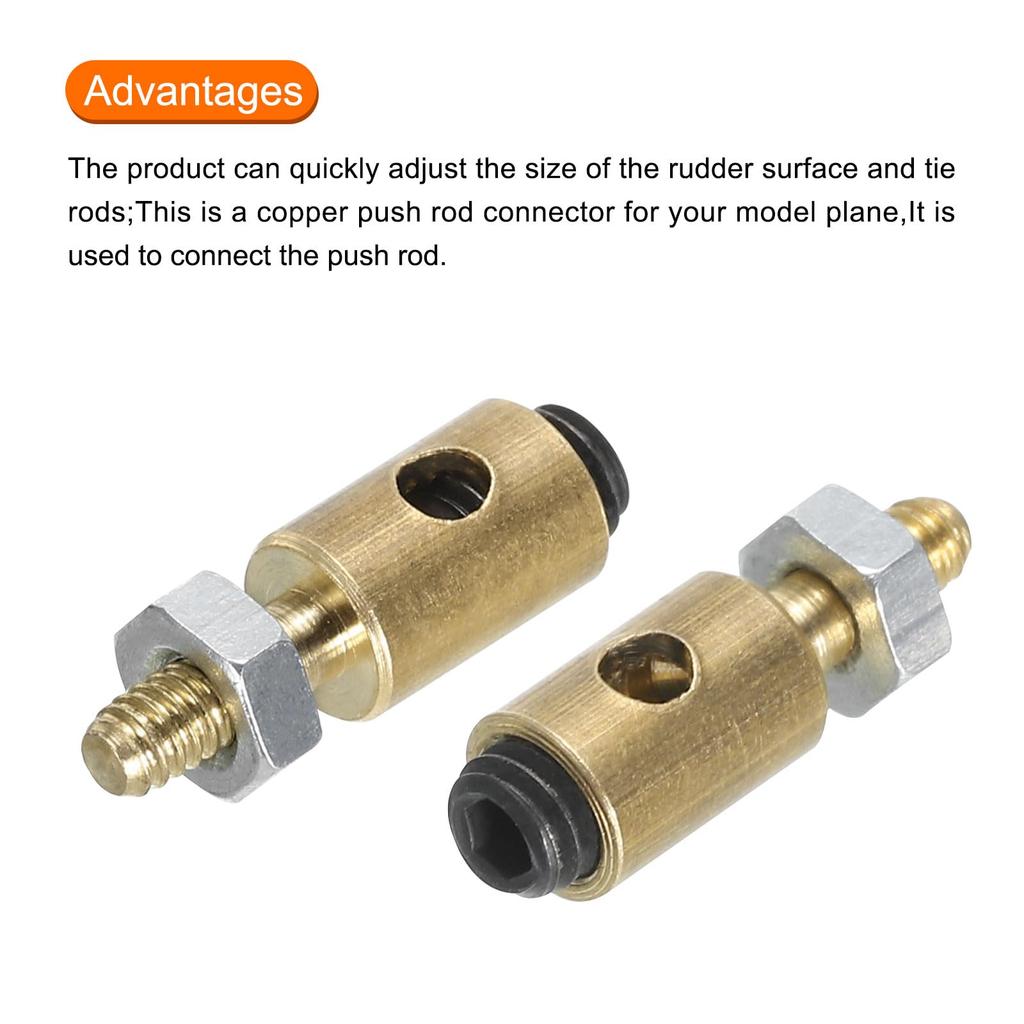Uxcell Stopador de Ligação Braço de Servo Haste de Empurrar Porcas e Parafusos para Aviões RC, D4x1.8mm, Pacote com 12