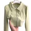 Zipper Lapel Cardigan Spring and Autumn Short Top Jacket
