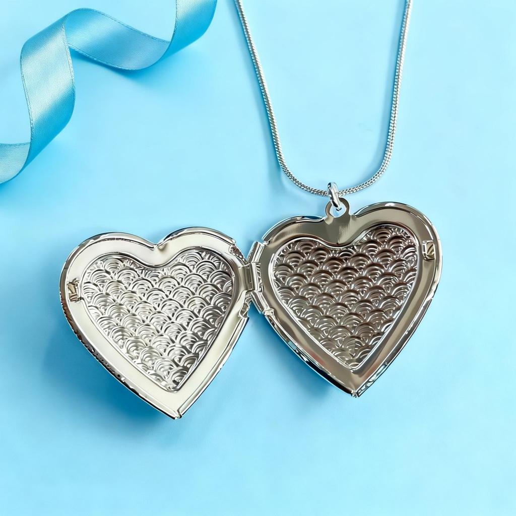 High-quality 925 sterling Silver cute Heart photo frame Necklaces For Women Fashion Party boutique Accessories Jewelry Gifts