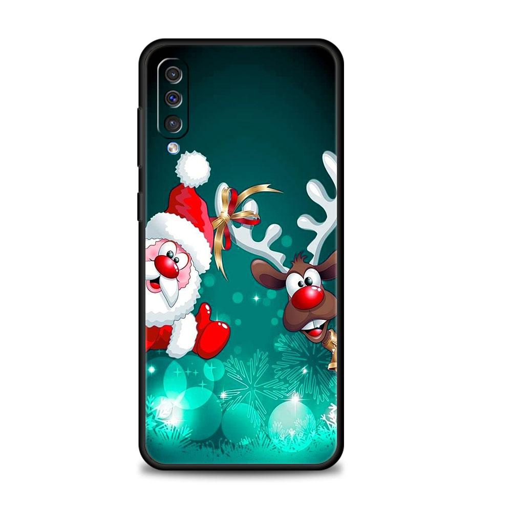 Christmas Snowman Deer Phone Case For Samsung Galaxy A50 A30 Note 8 9 20 Ultra A04 A50s A90 A40 A20e A10s A70 A20s M52 M33 M53