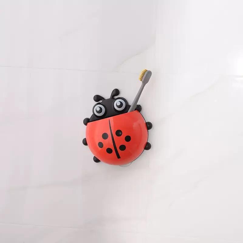 

JOYBLISS Держатель для зубных щеток «Божья коровка» с семью звездами для хранения милых присосок красный