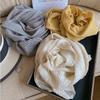 Spring and Autumn New Pleated Solid Color Cotton and Linen Large Square Scarf Silk Scarf Femininity Versatile Shawl Thin Neck Scarf