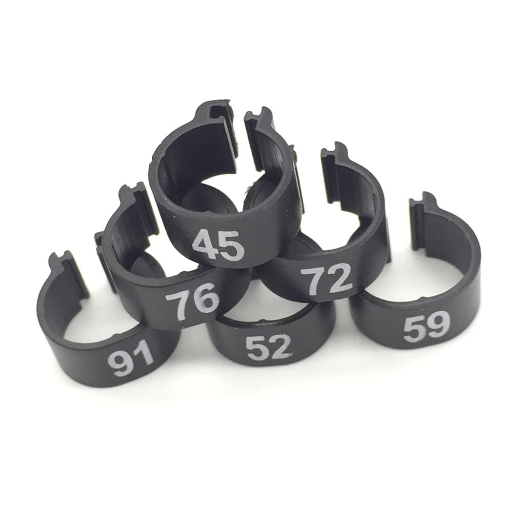 1Pack/100Pcs Digital Plastic Birds Clip Foot Rings Inner Diameter 10mm Parrot Pigeon Identification Leg Rings No.1~100 10 Colors