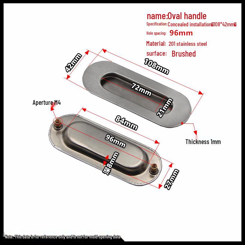 Stainless Steel Recessed Sliding Door Handle