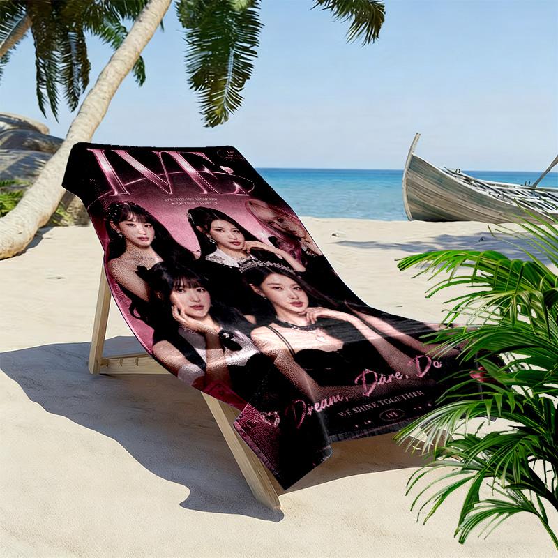 IVE poster Print Beach Towel, Large Soft Quick Dry Towel for Beach Camping Swimming