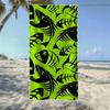 Fish School & Swirl Wave Pattern Beach Towel, Soft Quick-Drying, Perfect For Portable Outdoor Travel, Camping And Summer Beach