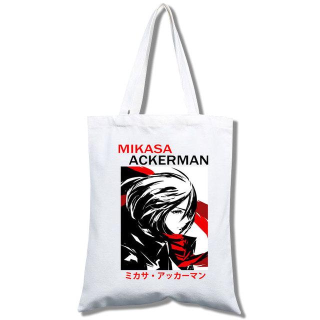 Anime Attack On Titan Canvas Bag for Women Funny Shopping Bag Ulzzang Eco-Friendly Large Capacity