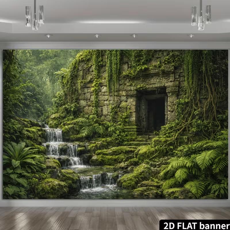 2D Mayan Ruins Backdrop for Adventure, Fantasy and Jungle Themed Photography