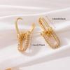 Unique Gold/Silver Plated Horseshoe Earrings U Shaped Convertible Link Huggie Zirconia Double Hoop Earrings for Women