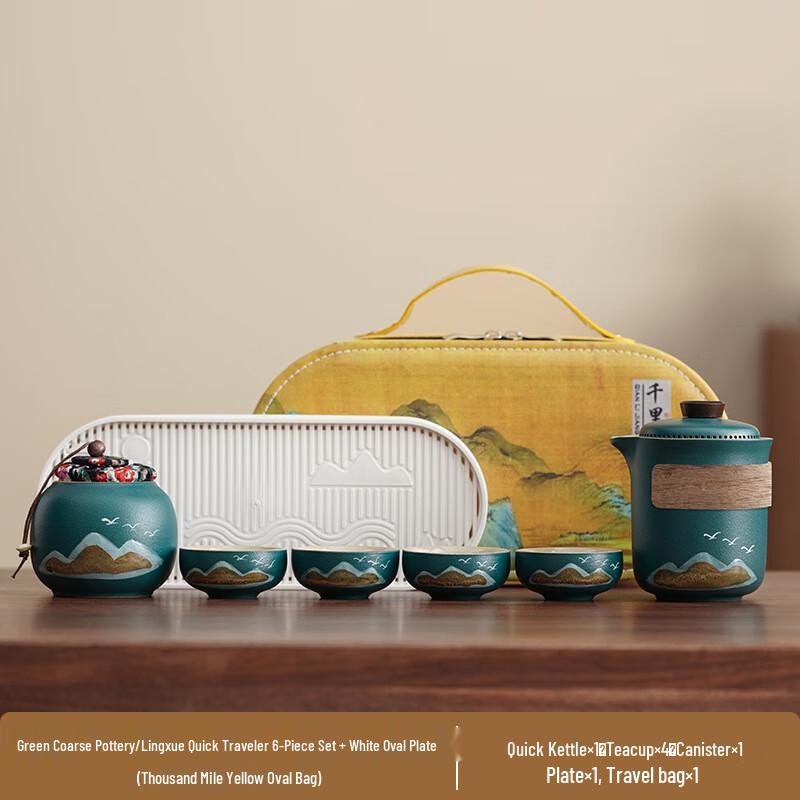 

Green Mountain Flying Bird Ceramic Tea Set