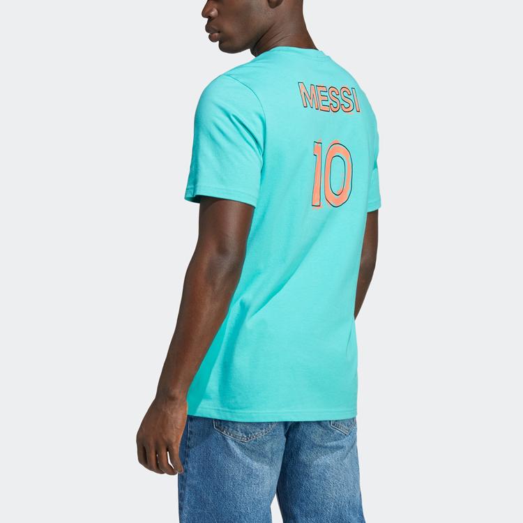 Adidas Messi Icon Graphic Tee Men Tops Light-Mint-Green HY8704