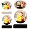 Unique Festive Home Accents Magnetic Levitating Santa Claus Tree Ornament with LED Light, Lighted Rotating Floating Glowing Winter Office Decorations