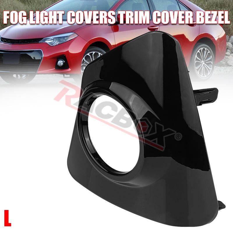 Car Front Left Right Fog Light Lamp Trim Cover Bezel Frame for Toyota Corolla S 2014 2015 2016 Parts Replacement Glossy Black