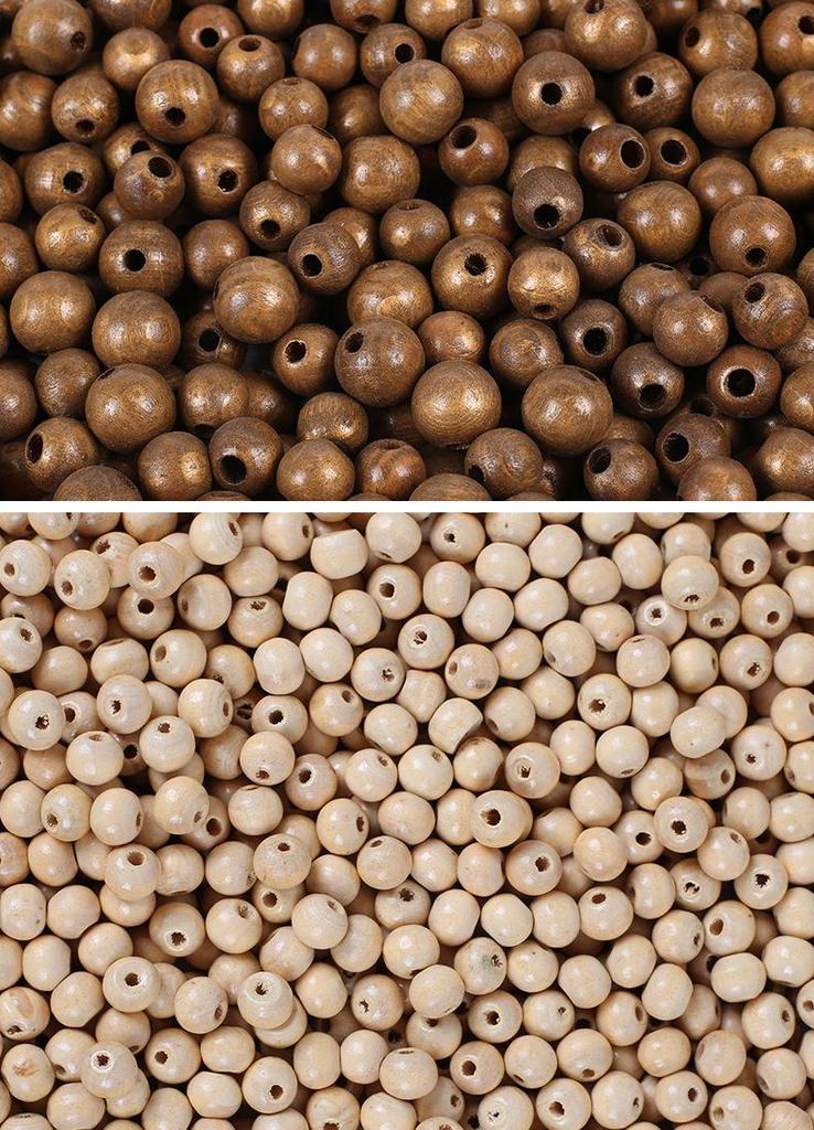 Eco-Friendly Solid Wood Colorful Beads – Natural and Mixed Hues