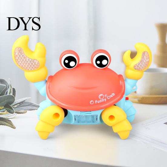 Ornament Electric Crab Toy Light And Music Battery Powered Pull String Cute Walking Laterally Educational Interactive Toys Boys Girls Cartoon Glowing