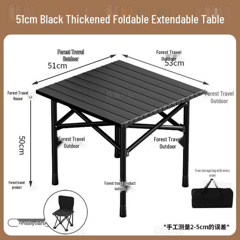Egg Roll Portable Folding Table and Chair Set for Camping and Picnics