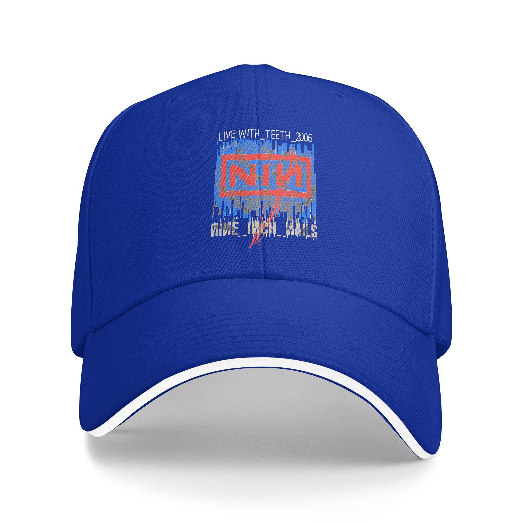 Nine Inch Nails Baseballkappe Mode Trucker-Hut Sommer Herren Erwachsene Laufen Hippie Baseballkappen One Size blue