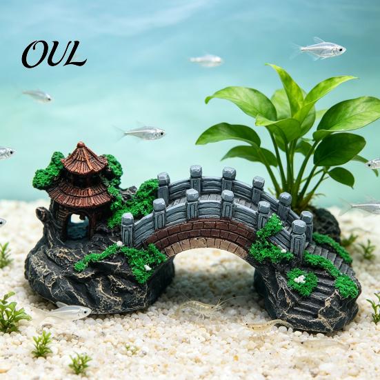 Resin Landscape Decor Aquarium Bridge Ornament, Arch Miniature Fish Tank Decor, Reptile Terrarium Mini Model for Terrarium, Fairy Garden Accessories