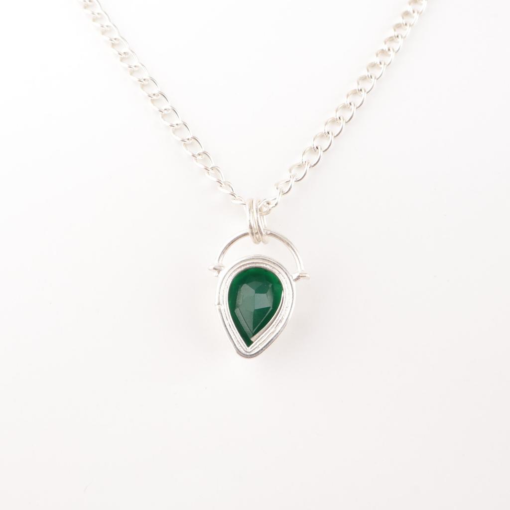Green Onyx Gemstone 925 Sterling Silver Jewelry Handmade Pendant Bridesmaid Gift PP-56-21