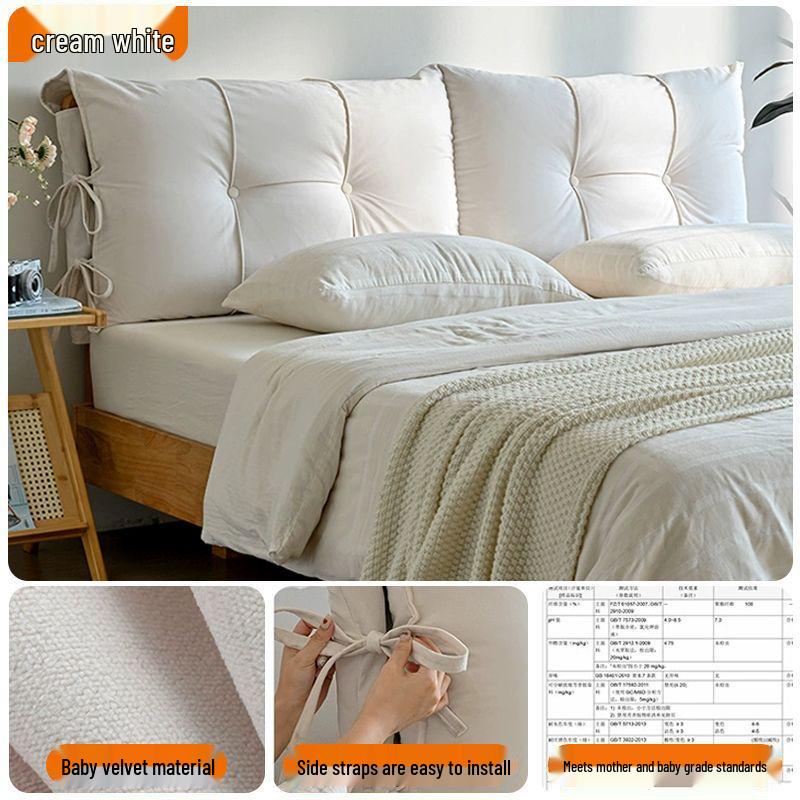 Children`s Cream Upholstered Anti-Collision Tatami Bed