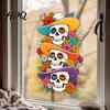 Easy Peel And Stick Wall Decor Skeleton Undead Static Sticker Waterproof PVC Decorative Decals Durable Seasonal Window Art for Parties Film