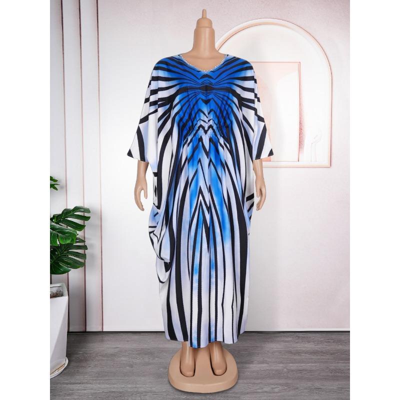 Plus Size Women's Fashion New Striped Waist Dress