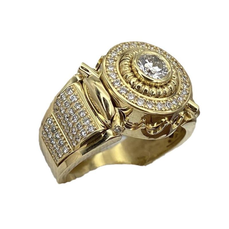 Mary Inlaid white zircon ring, European and American luxury men's engagement wedding