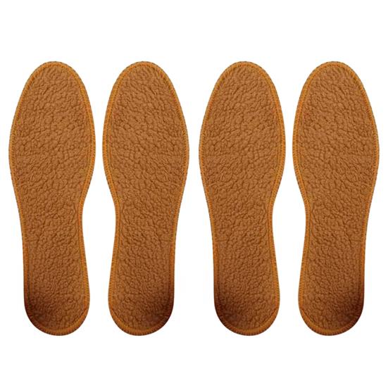 2 Pairs Winter Insoles Thick Fleece-Lined Warm Shoe Pads with Anti-Slip & Moisture-Wicking Comfortable Cushion for Boots Shoes