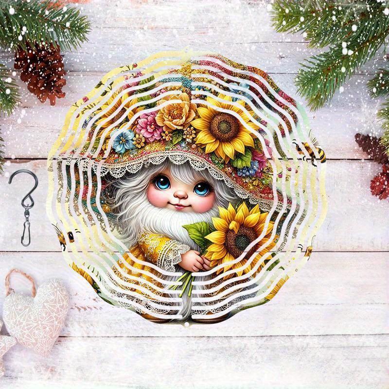 10 Inch Hanging Wind Spinner with 360 Degree Hook for Balcony Garden Decor Spring Summer Outdoor Decoration