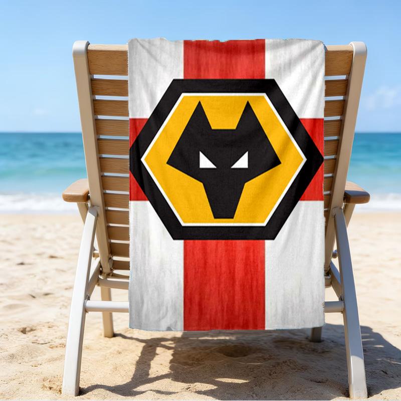 Strandtuch mit Aufdruck des Wolfs-Teamemblems, superweiche Mikrofaser, perfektes Geschenk zum Geburtstag, für Pool, Strand, Reisen, für Familie und Freunde
