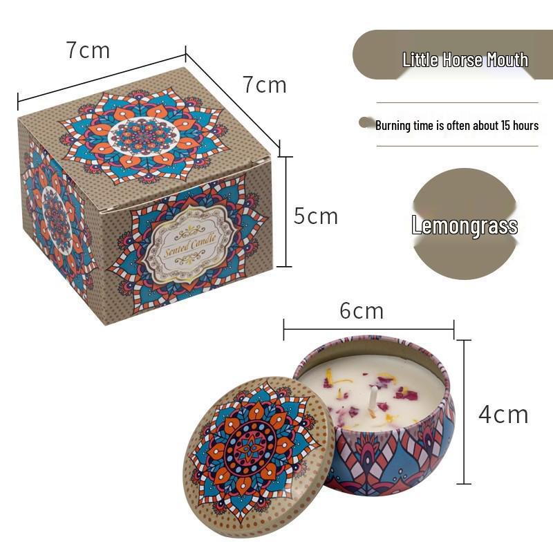 Scented Candle Tin with Dried Flowers - Long-Lasting, Romantic Fragrance for Bedroom & Home Odor Removal