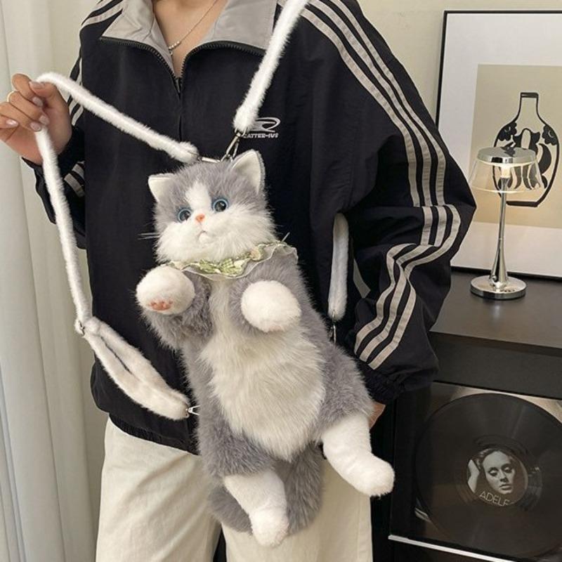 Cat Will Call Cat Plush Toy Ragdoll Cat Doll Kitten Doll Gift Sleeping Ornament Backpack