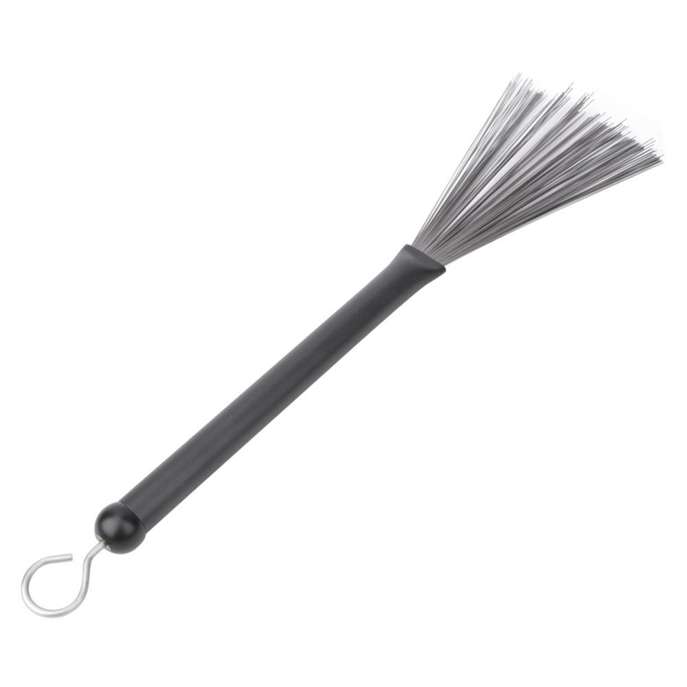 2PCS Plastic+Metal Drum Sticks Brush Black Steel Wire Stick Brush Drum Brushes  For Jazz Drum Set