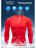 Men's Quick-Dry Red Sports Tights and Long-Sleeve Suit for Running, Training, Basketball, and Fitness - Ideal for Autumn and Winter.