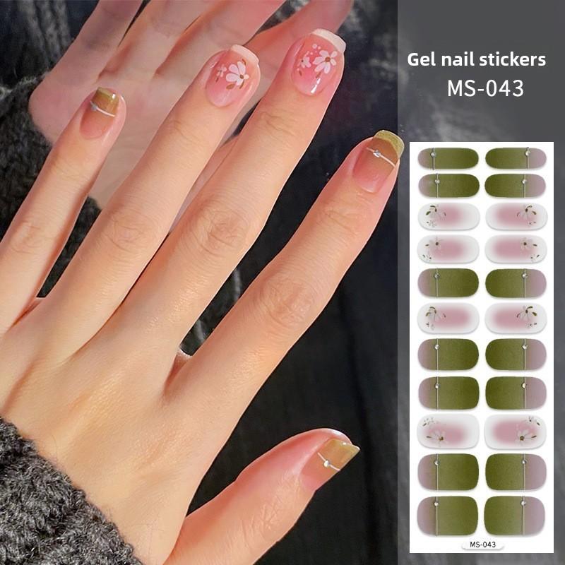 Neue glitzernde ultradünne Nagelaufkleber einfarbig wasserfest Ölfilm Nagelaufkleber