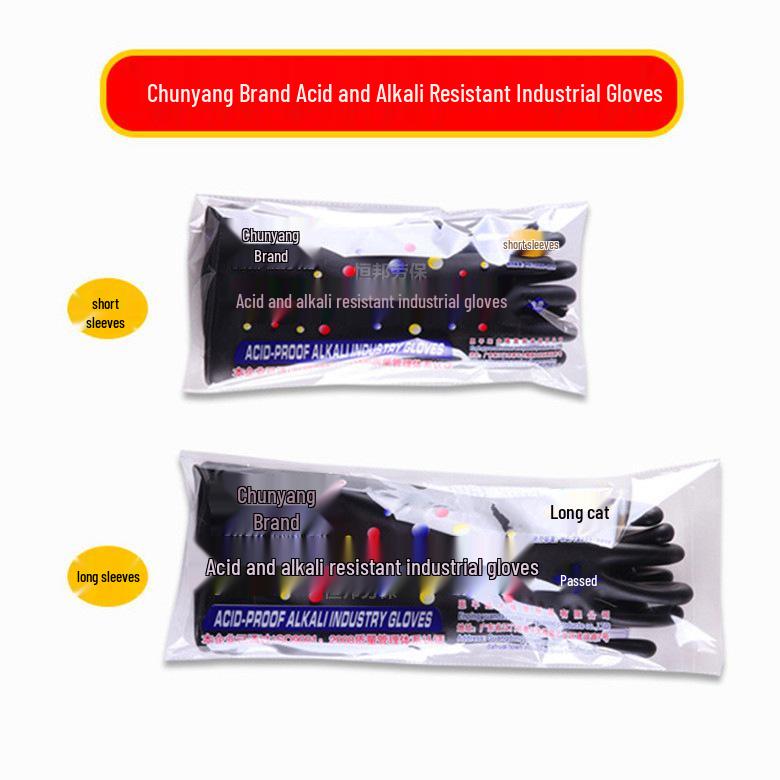 Chunyang Langärmelige Verdickte Gummihandschuhe - Wasserdicht, Öl-, Säure- & Laugebeständig, 35-60cm