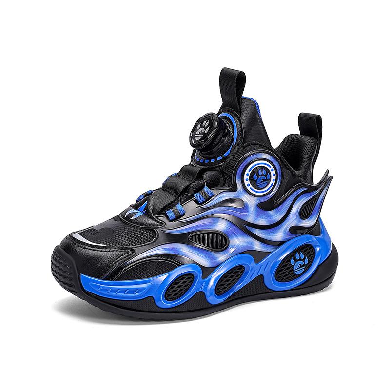 Sneakers Basketball Knopf Mesh Kinder Freizeitschuhe Mittel- und Ältere Kinder Neu 2025 Rotierend Herbst