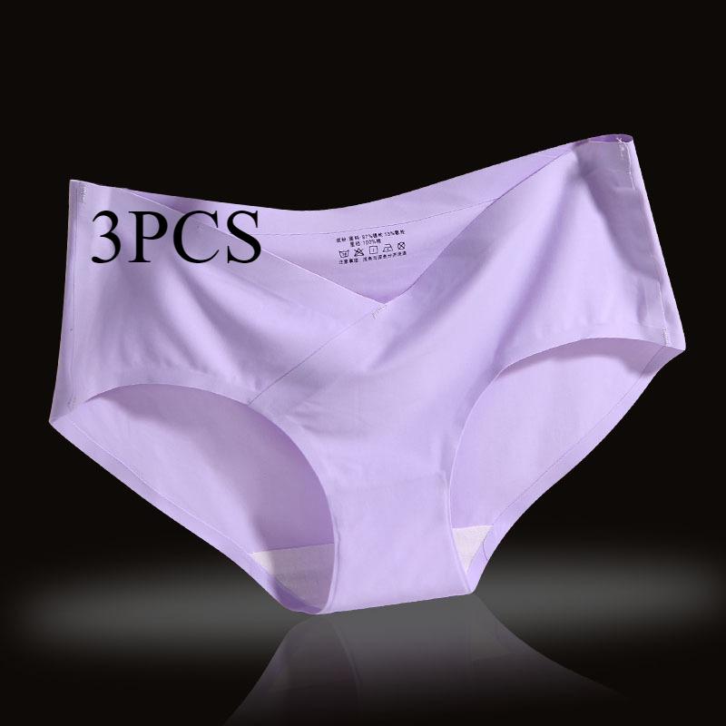 

Нетронутое нижнее белье из ледяного шелка для женщин с низкой талией, изготовленное из чистого хлопка, дышащие трусики-треугольники большого размера для лета XXL фиолетовый