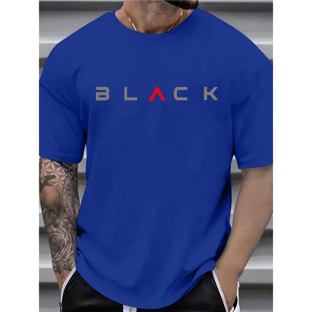 Summer Men's Pure Cotton Casual Sports Loose Printed Comfortable Round Neck Short Sleeved T-shirt Top