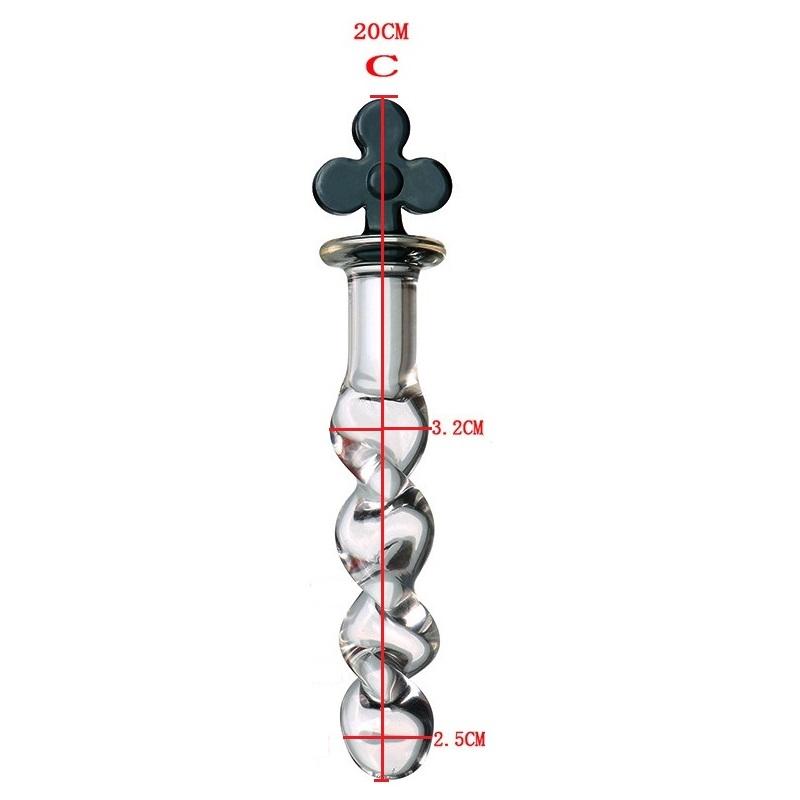 Poker Crystal Glass Body Wand Massager Colorful Glass Butt Plug Dildos Anal Sex Toys for Female Male Gay Masturbation Tool