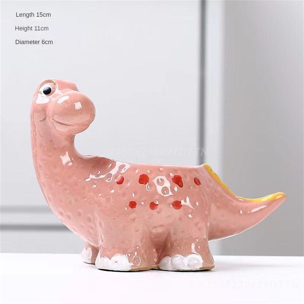 Succulent Planter Pot 15*6cm Cartoon Creative Mini Garden Decoration Planters Pot With Drain Holes Dinosaur Shaped Cartoon Cute